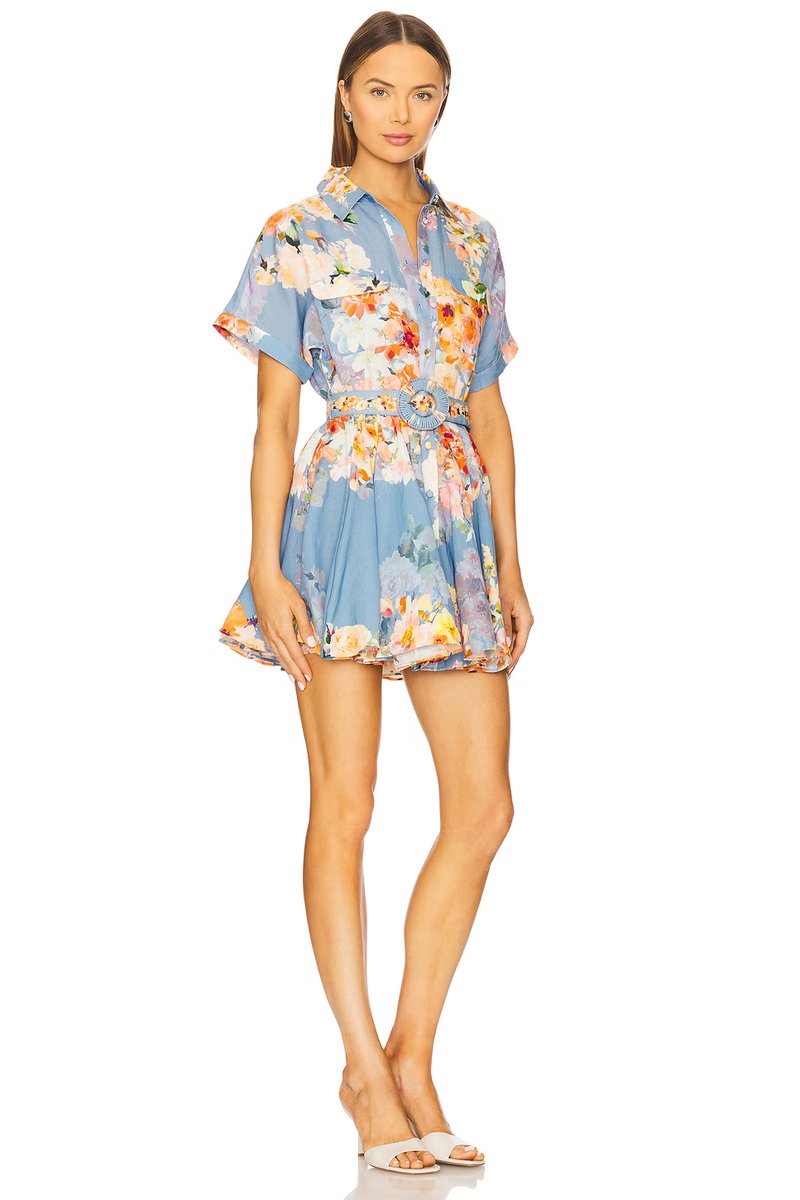 revolve Short Dress With Buckle Belt - 2