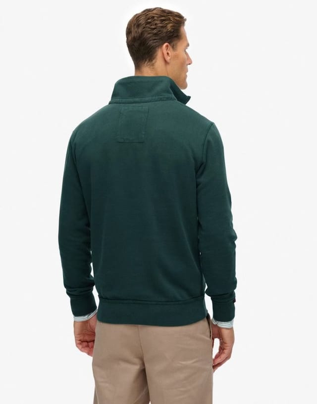 ASOS Superdry Vintage athletic zip half-zip jumper in eagle green - 2