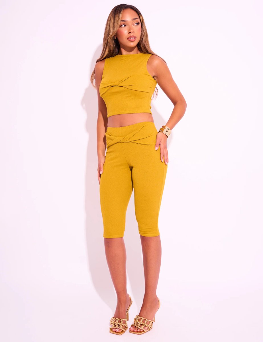 Public Desire Knot Front Mesh Sleeveless Top Lime - 3