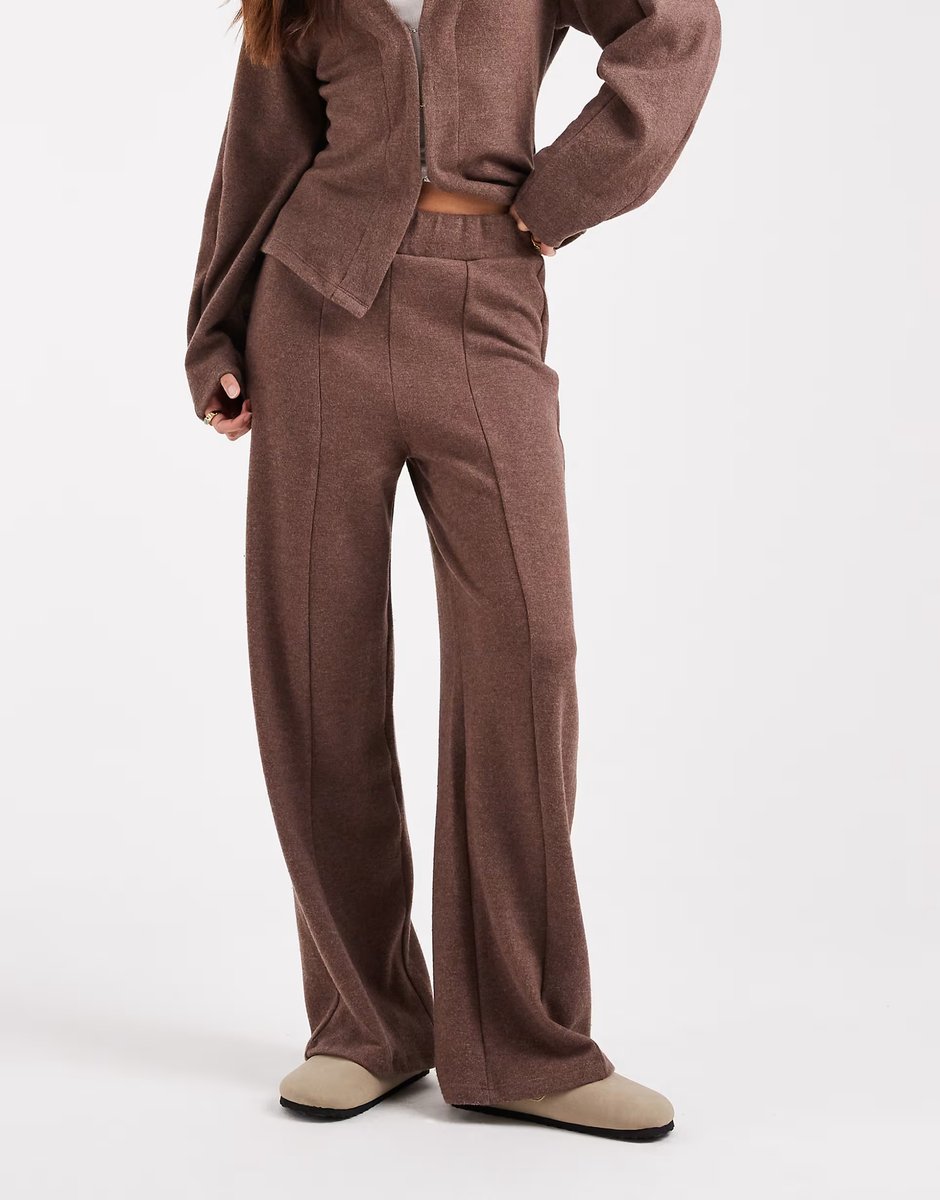 ASOS New Look co-ord front seam trouser in brown - 3