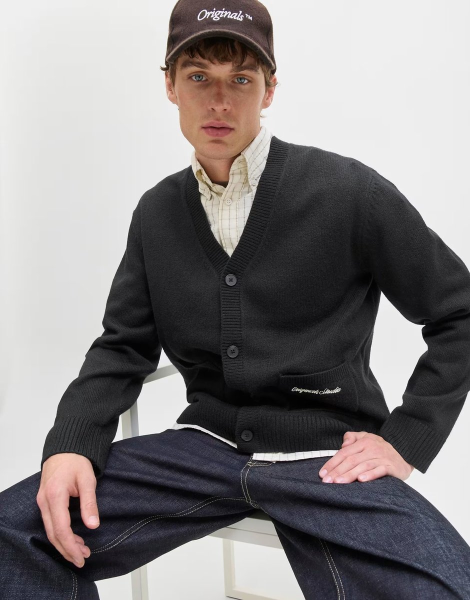 ASOS Jack & Jones Knitted cardigan in black - 4