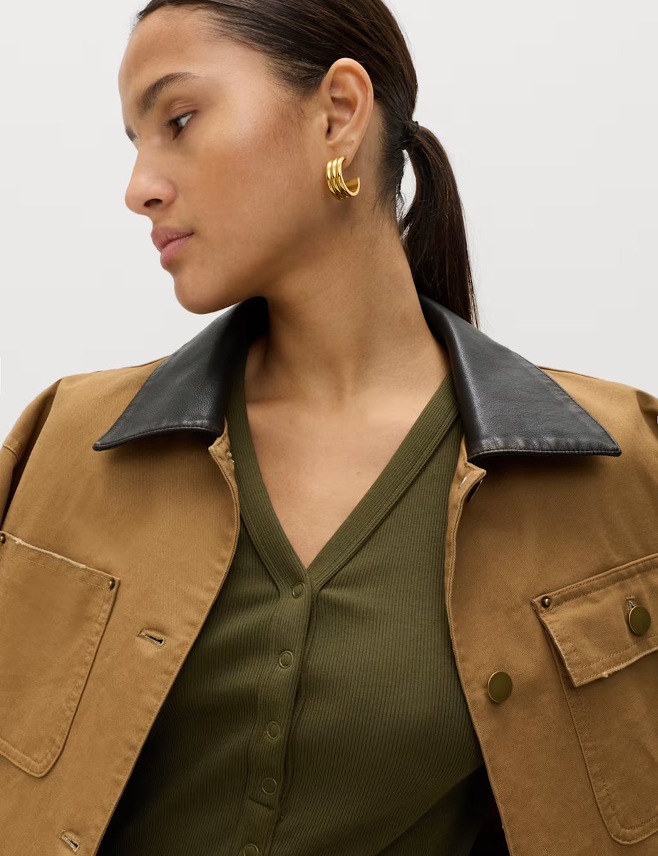 Marks & Spencer M&S Cotton Rich Ribbed V-Neck Midi Column Dress Dark Khaki - 2