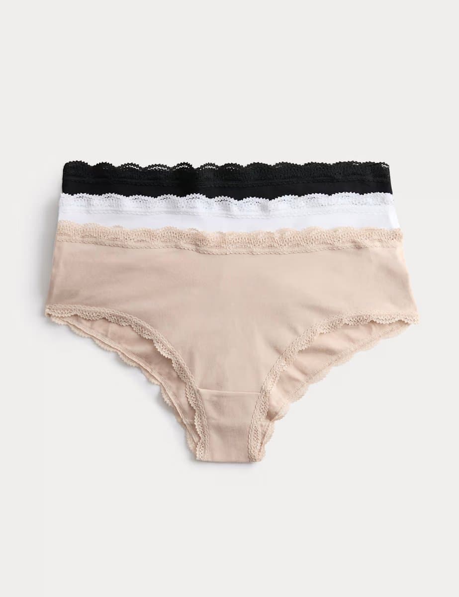 Marks & Spencer M&S 3pk Cotton Rich Hipster Knickers Opaline Mix