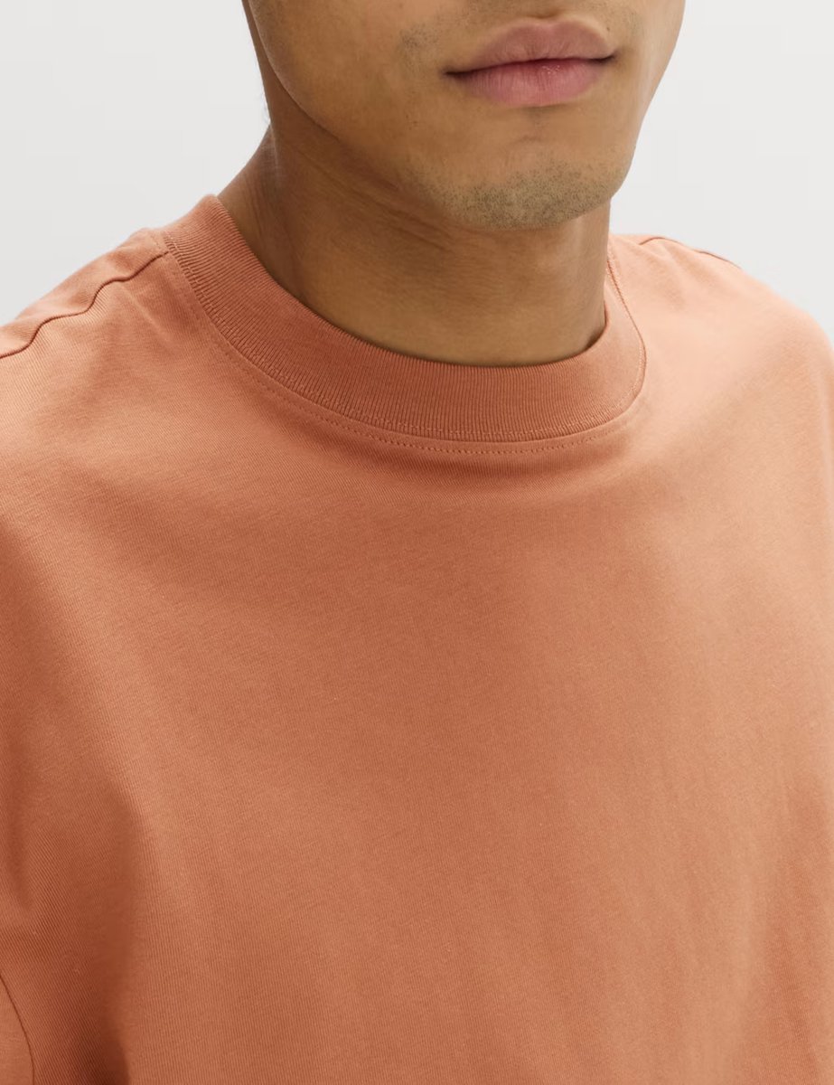 Marks & Spencer M&S Pure Cotton Oversized Midweight T-Shirt Burnt Orange - 3