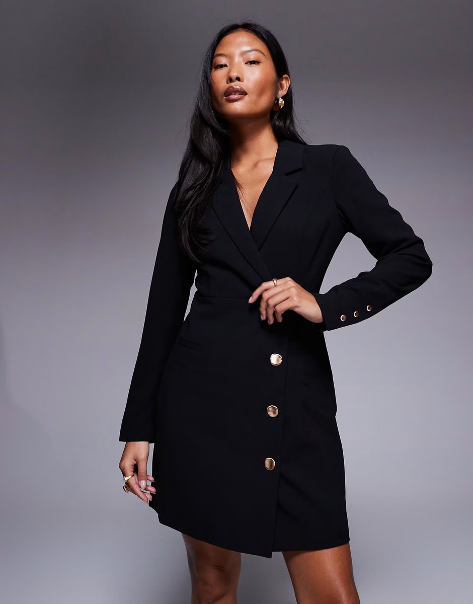 ASOS Forever New Petite blazer mini dress in black - 3