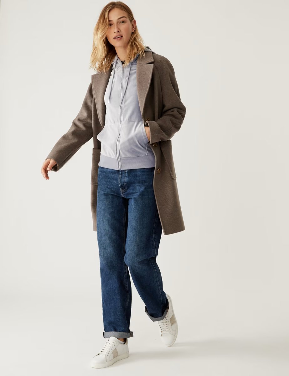 Marks & Spencer M&S Velvet Hoodie Mid Grey - 3