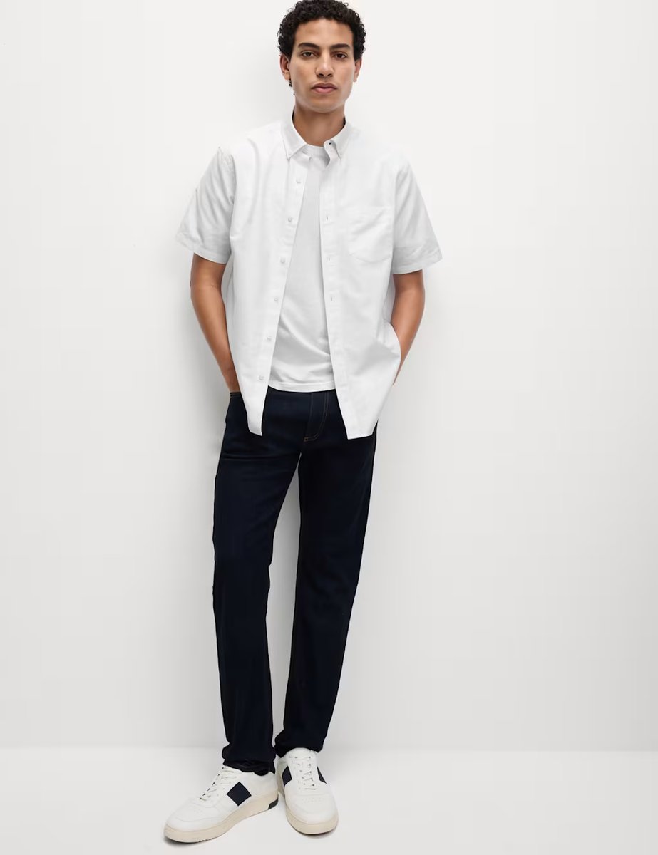 Marks & Spencer M&S Ultimate 2 Pack Short Sleeve Oxford Shirts White - 2