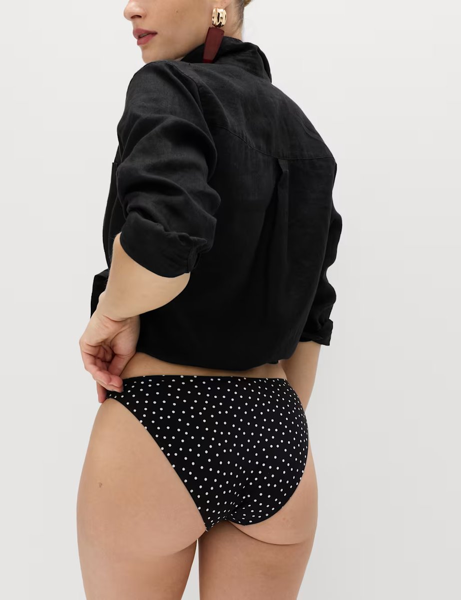 Marks & Spencer M&S Printed High Leg Bikini Bottoms Black Mix - 2