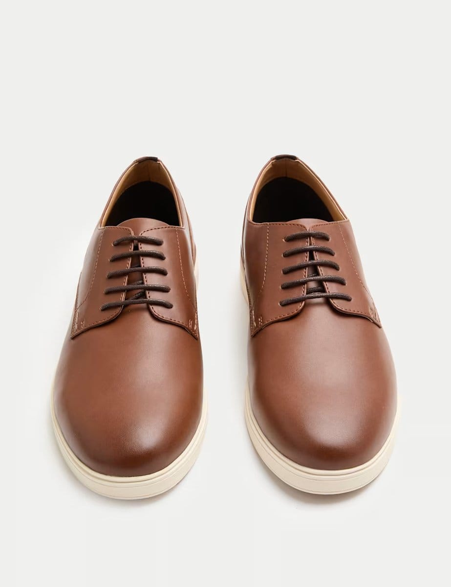 Marks & Spencer M&S Contrast Sole Derby Shoes Tan - 1