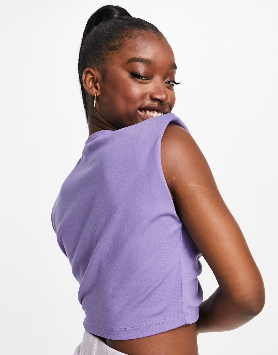 ASOS NA-KD co-ord ruched front crop top in purple - 2