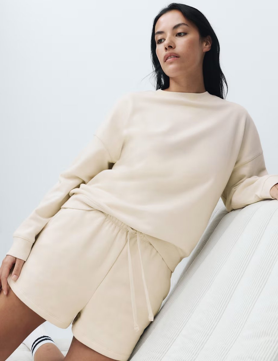 Marks & Spencer M&S Cotton Rich Brushback Pyjama Shorts Stone - 4