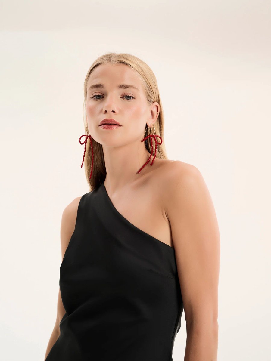 OMNES Uma One Shoulder Dress in Black - 3