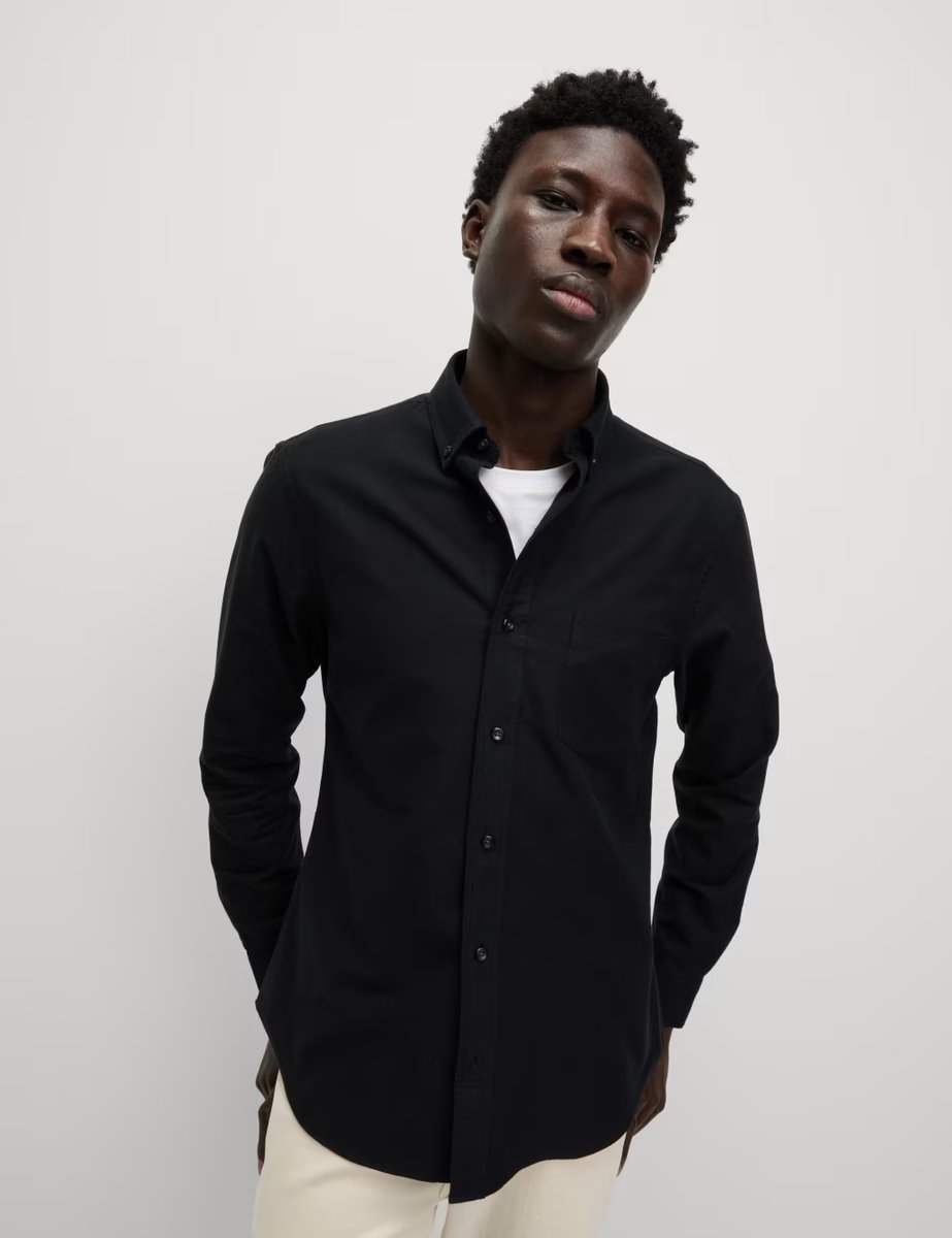 Marks & Spencer M&S Pure Cotton Ultimate Oxford Shirt Black - 1