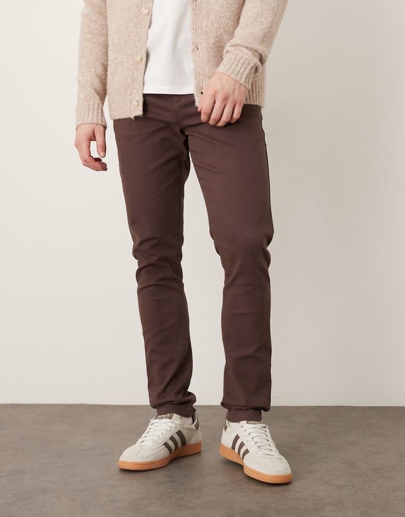 ASOS ASOS DESIGN skinny chinos in brown - 1