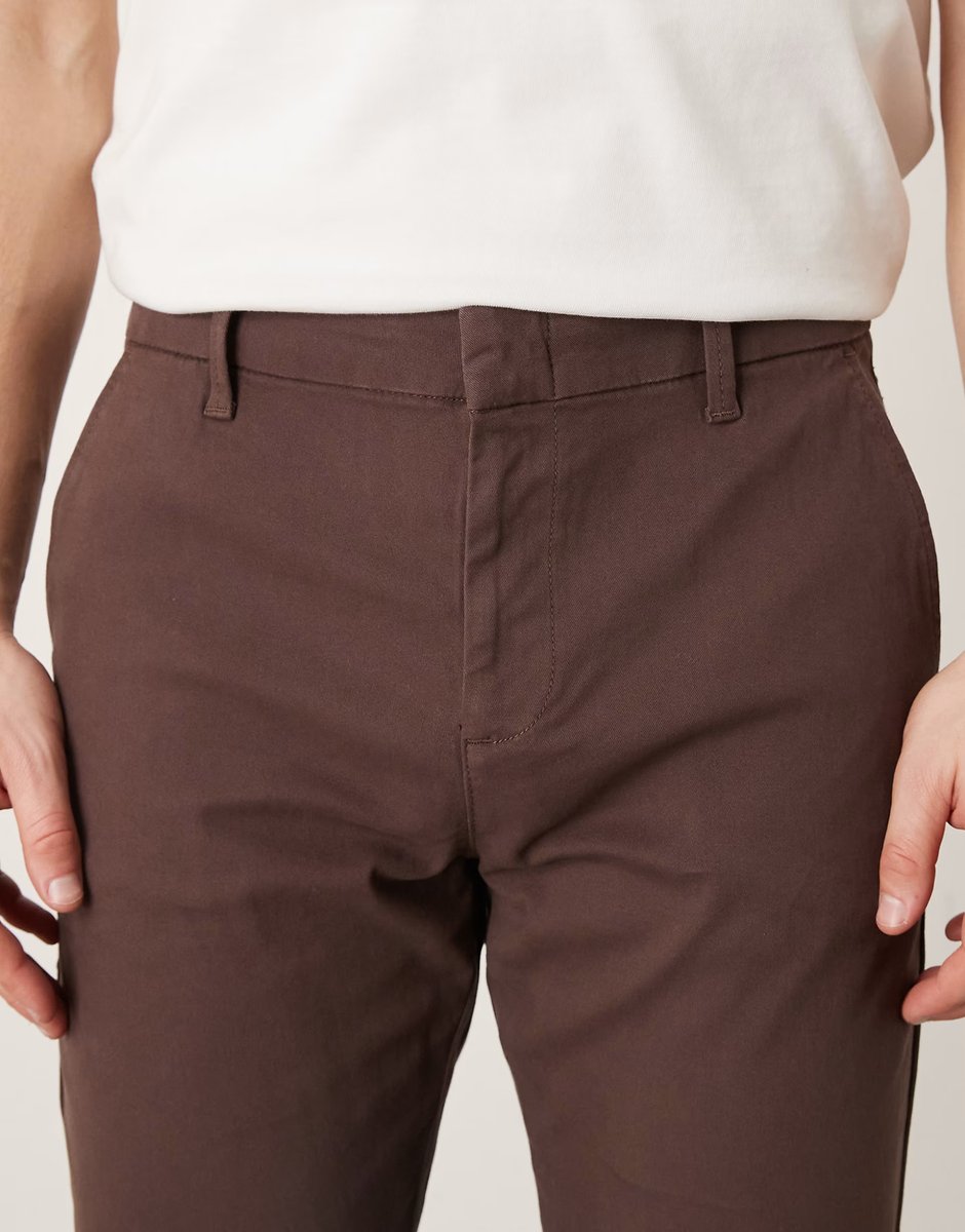 ASOS ASOS DESIGN skinny chinos in brown - 4