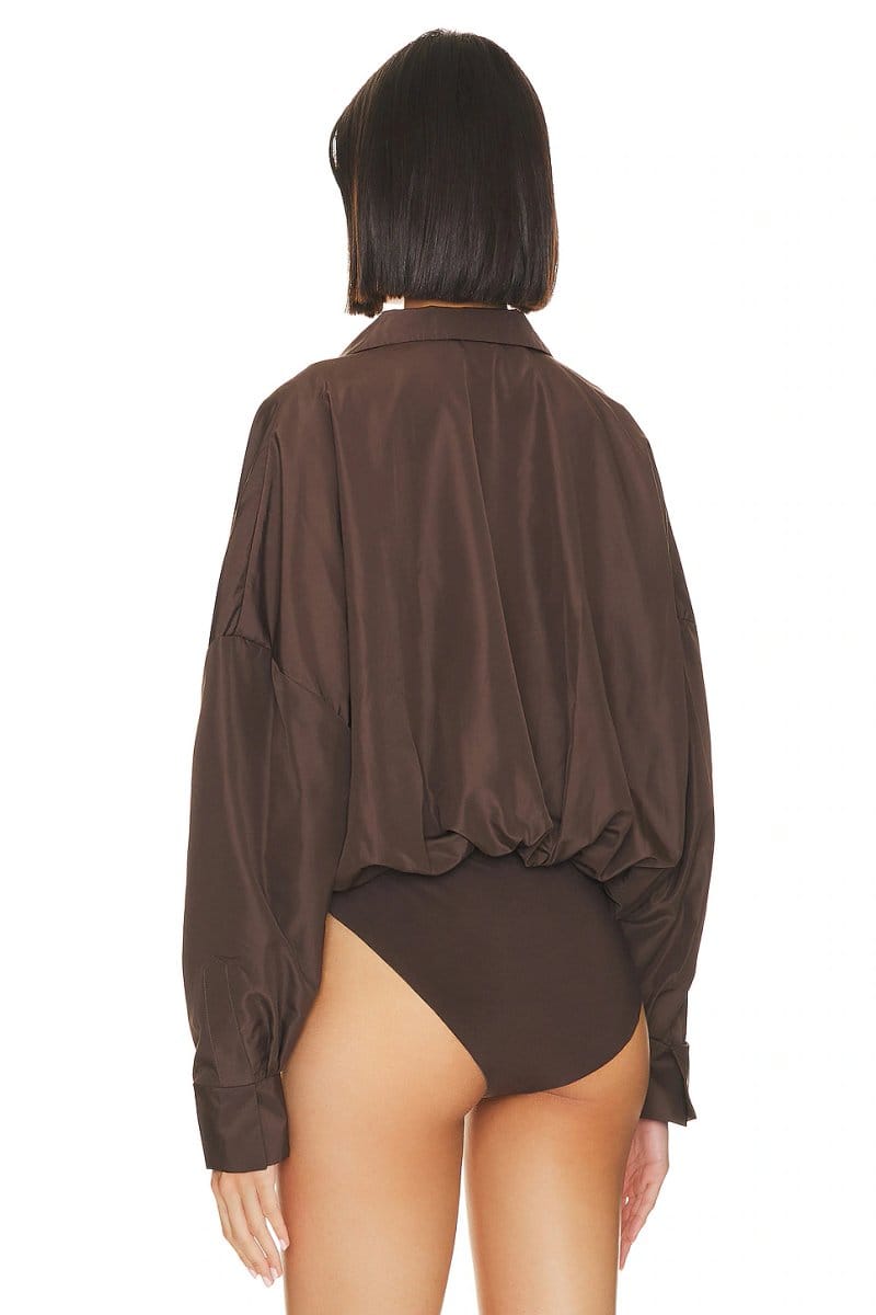revolve Oversized Boyfriend Shirt Bodysuit - 4