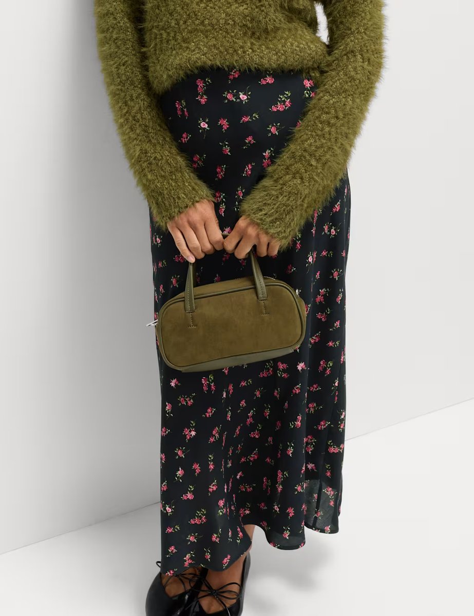 Marks & Spencer M&S Floral Midaxi A-Line Skirt Black Mix - 3