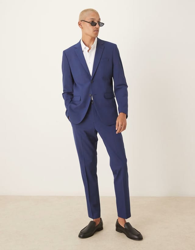 ASOS Selected slim fit blazer in dark blue - 2