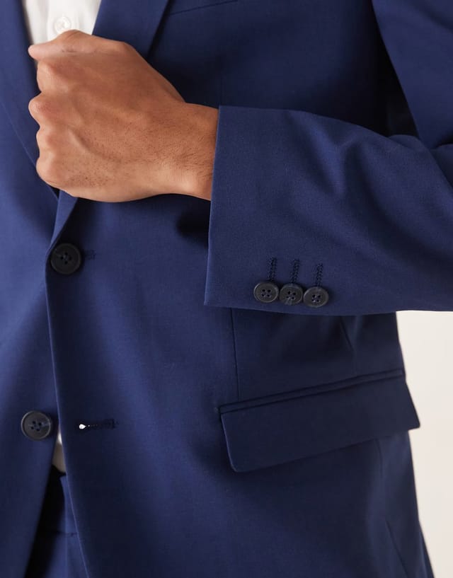 ASOS Selected slim fit blazer in dark blue - 3