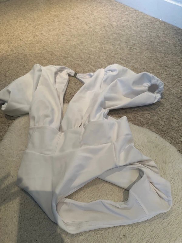 ASOS ASOS luxe White puff sleeve swimsuit size 12 - 1