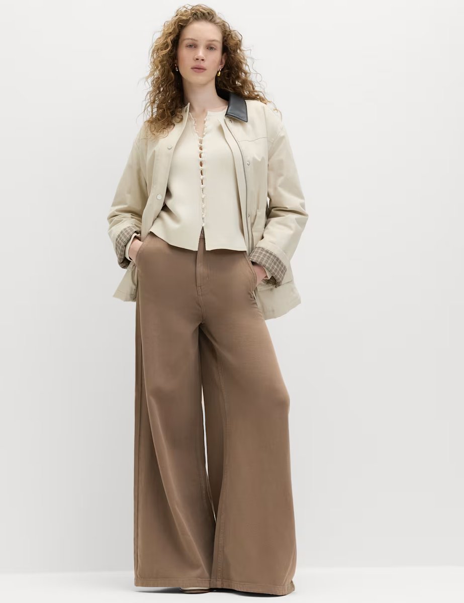 Marks & Spencer M&S Pure Cotton Palazzo Trousers Mocha - 2