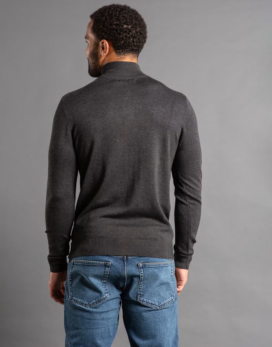 ASOS French Connection 1/2 zip knitted jumper in charcoal - 3