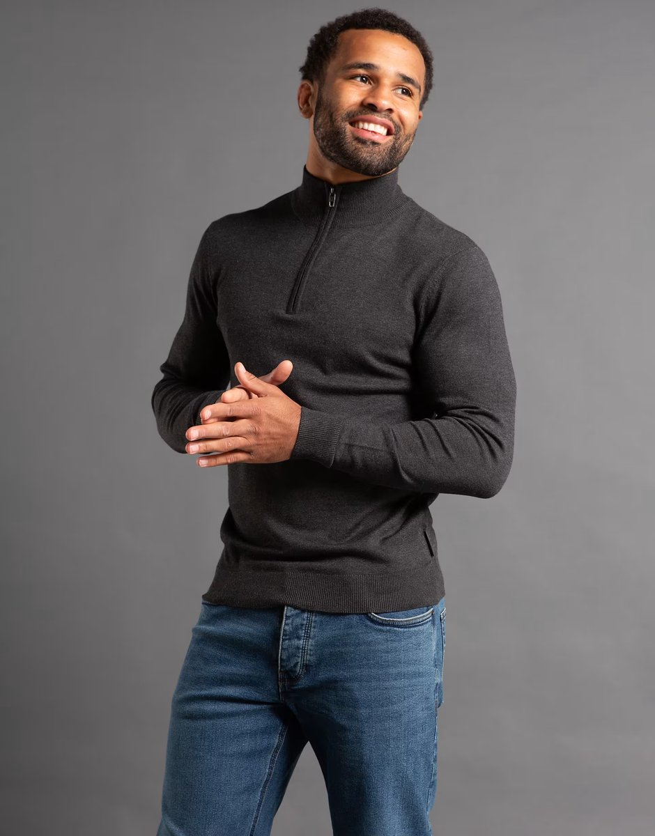 ASOS French Connection 1/2 zip knitted jumper in charcoal - 4