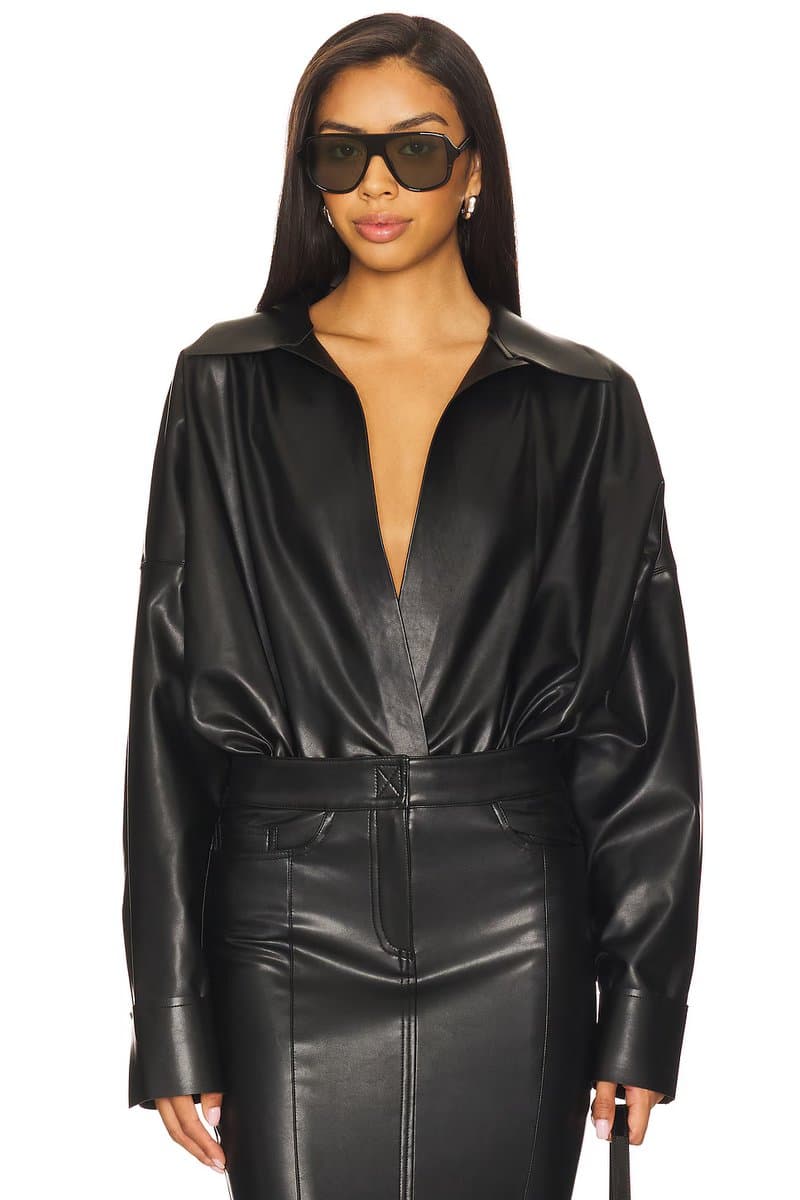 revolve Super Oversized Boyfriend NK Shirt Bodysuit