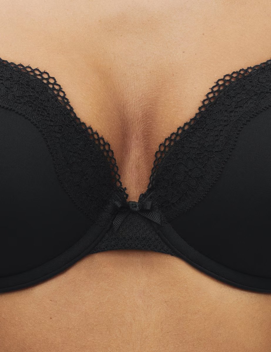 Marks & Spencer M&S Jasmine Lace Wired Demi Cup Bra (A-E) Black - 2