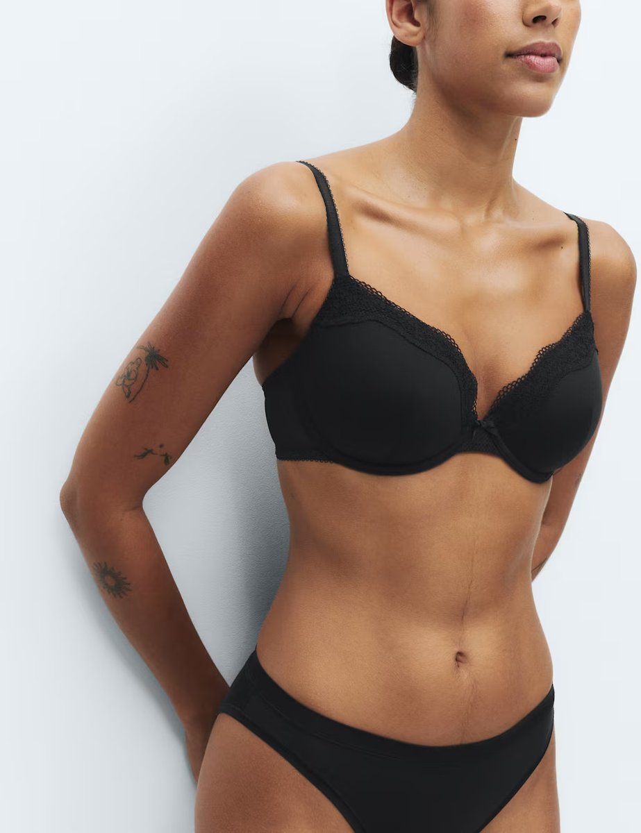 Marks & Spencer M&S Jasmine Lace Wired Demi Cup Bra (A-E) Black - 3