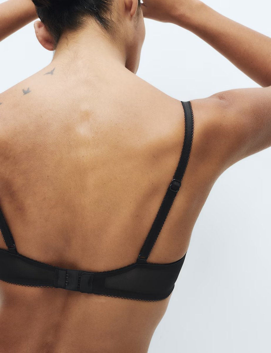 Marks & Spencer M&S Jasmine Lace Wired Demi Cup Bra (A-E) Black - 4