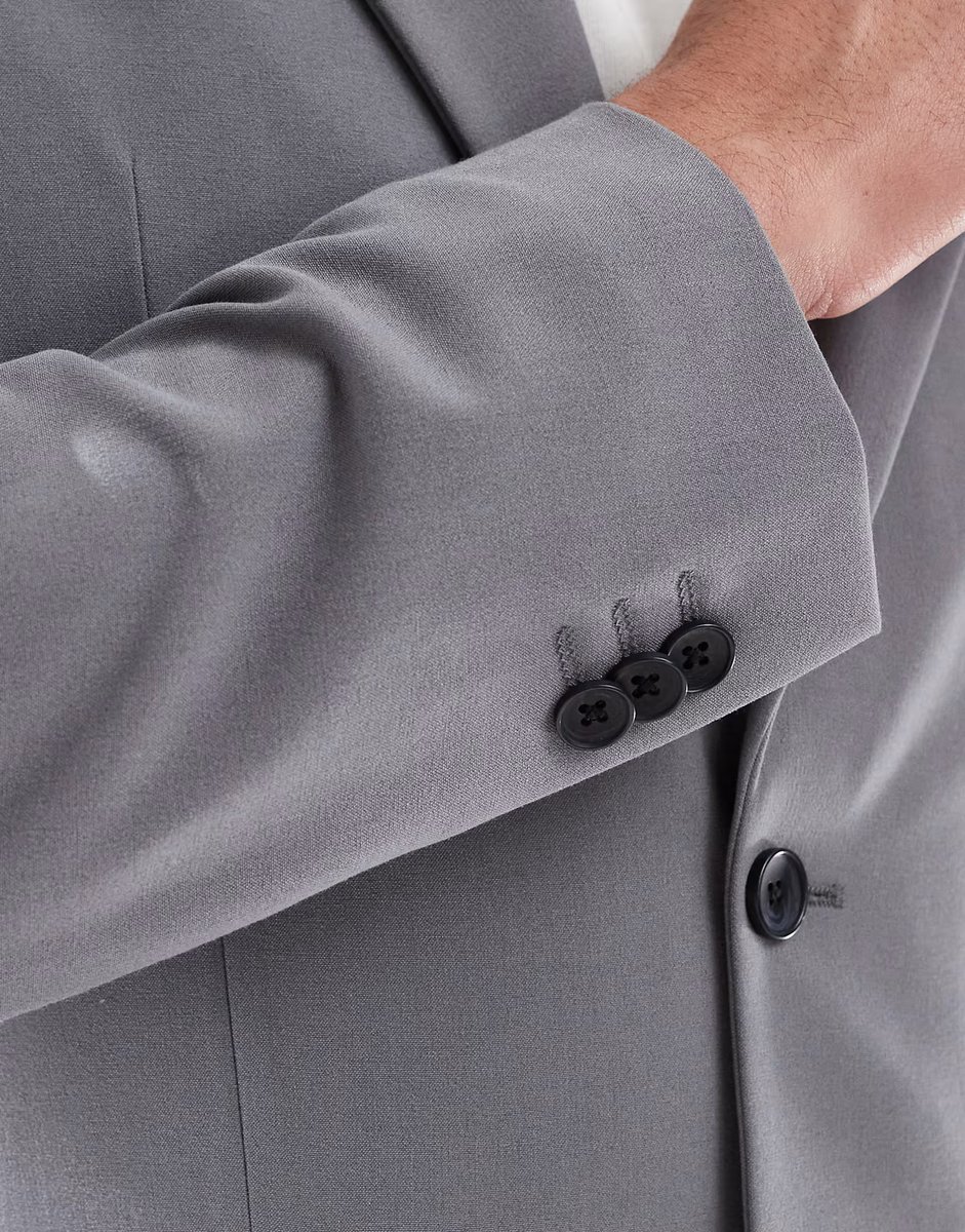 ASOS ASOS DESIGN four way stretch skinny suit jacket in charcoal - 4