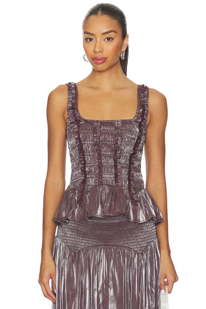 revolve Revolve Raphi Cami with Ruffle Detail in Glass Satin