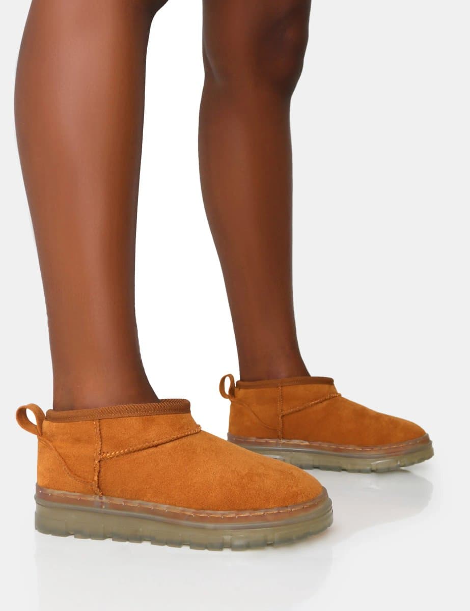 Public Desire Public Desire UK Tan Faux Suede Ankle Boots