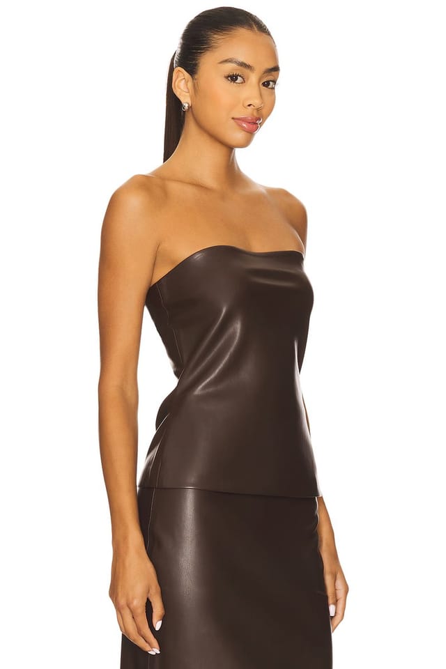 revolve Faux Leather Tube Top - 2