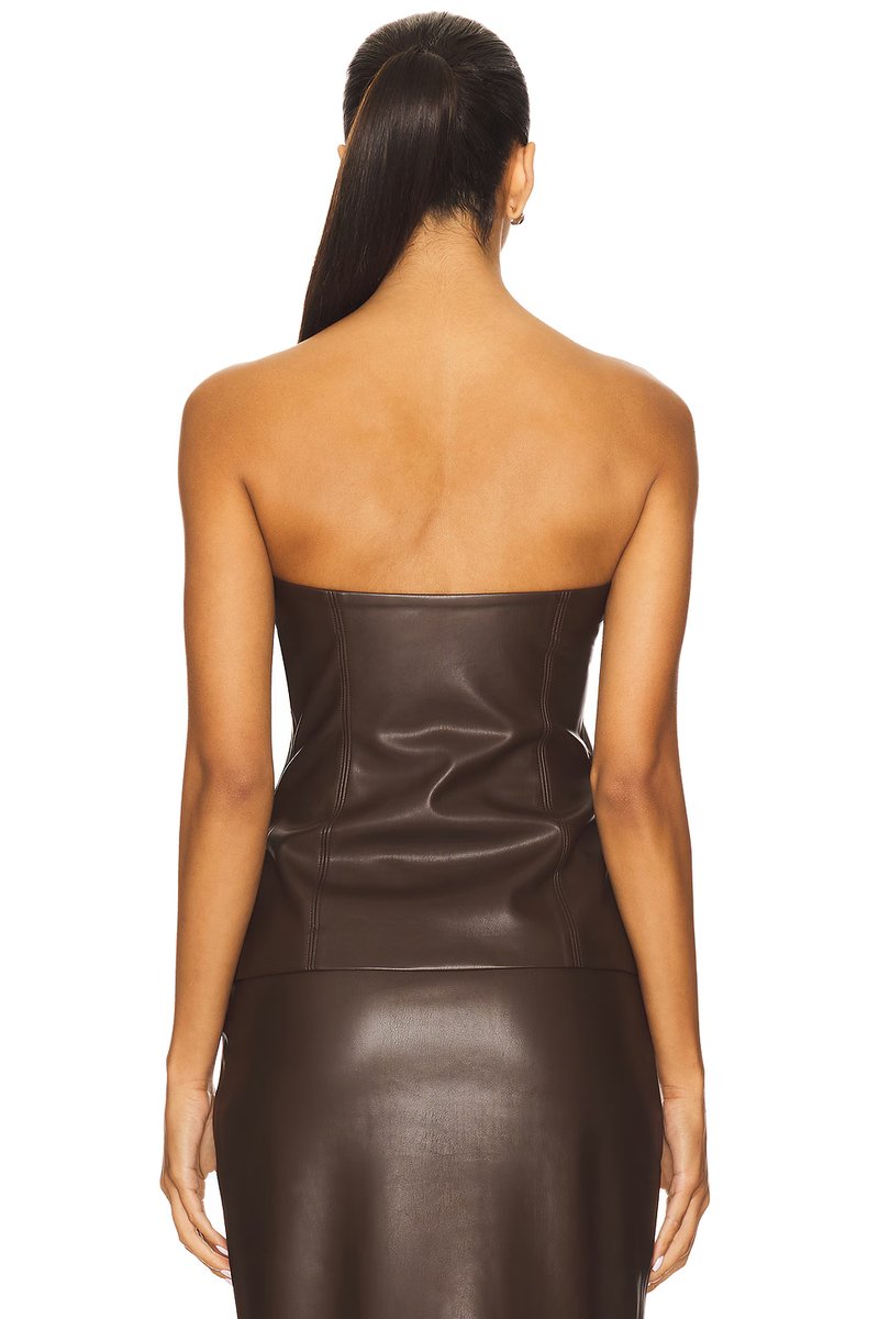 revolve Faux Leather Tube Top - 3