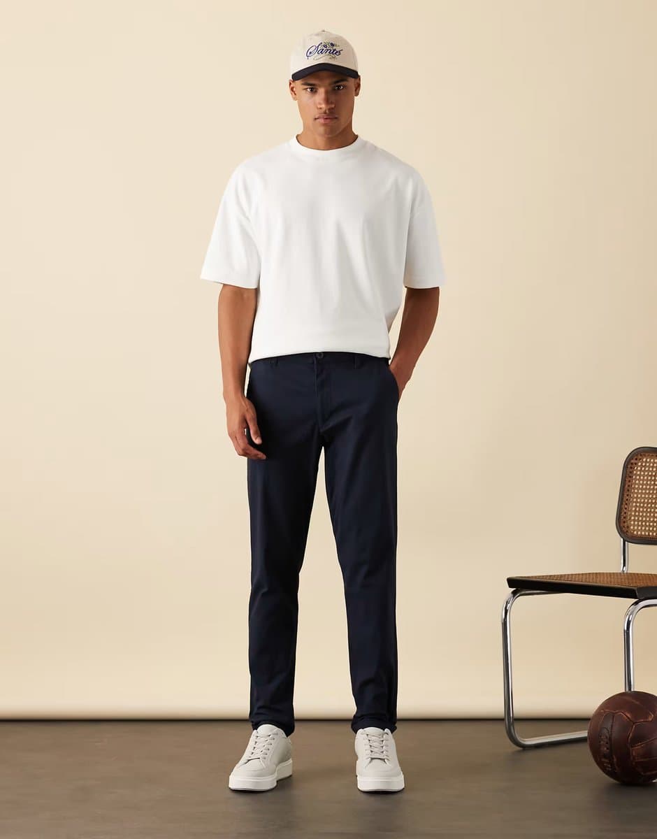 ASOS ASOS Tapered Chinos in Navy