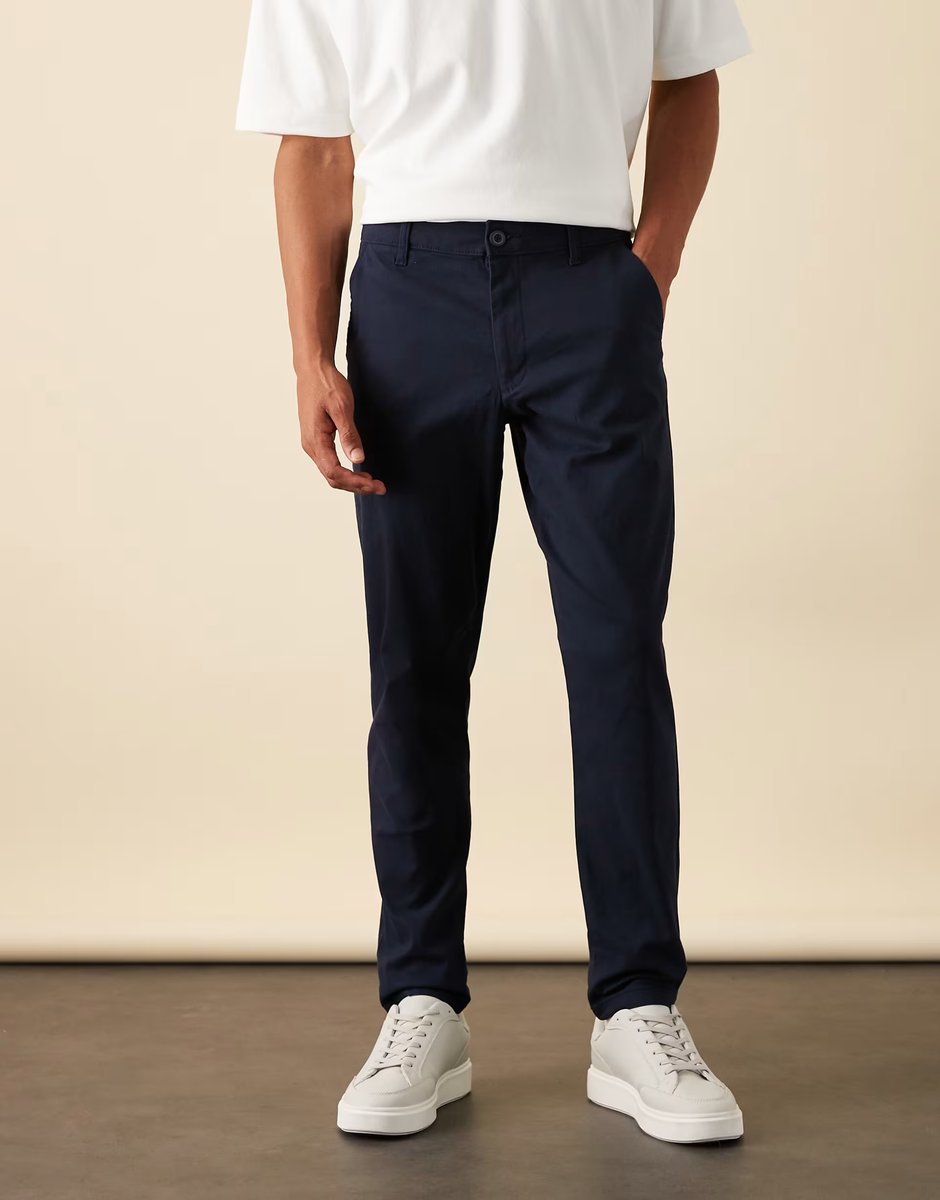 ASOS ASOS DESIGN tapered chinos in navy - 2