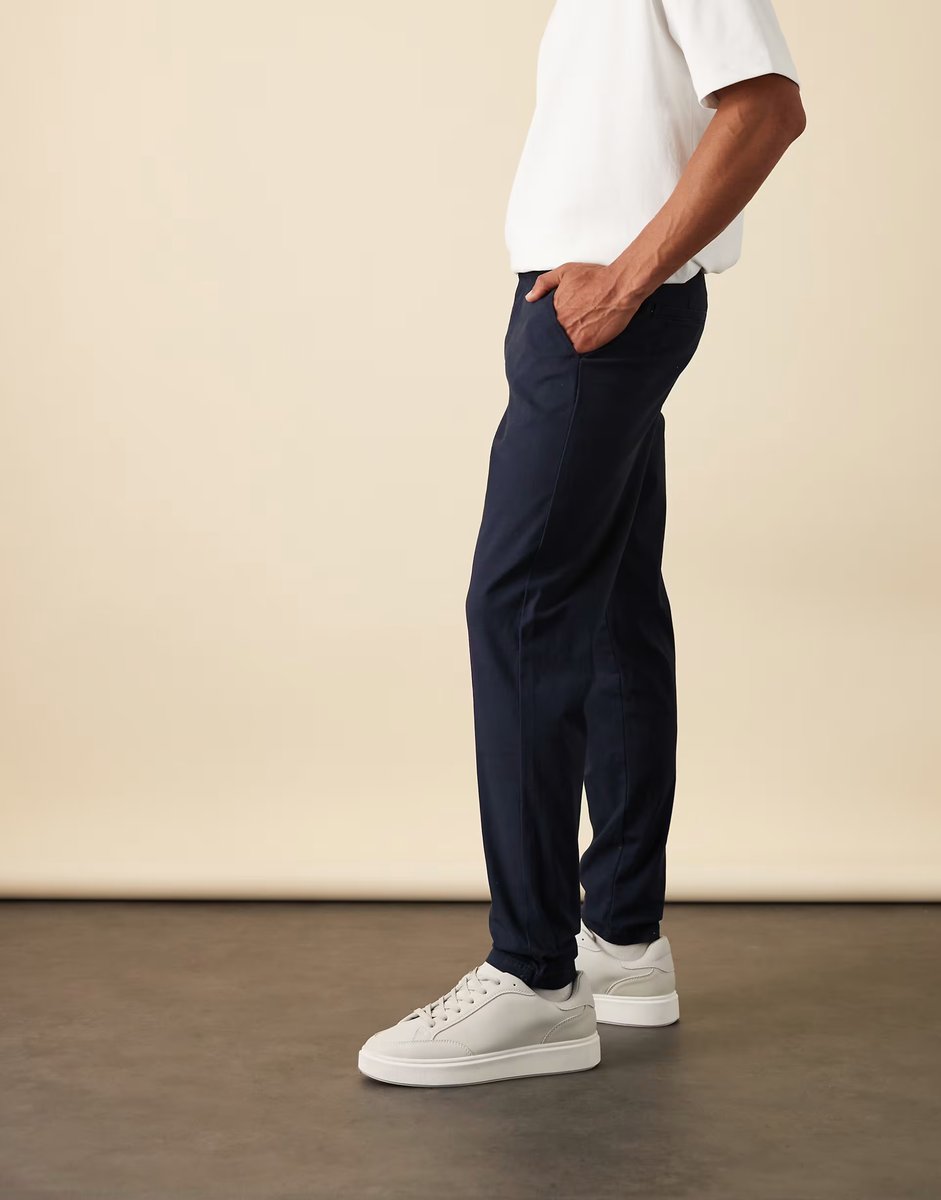 ASOS ASOS DESIGN tapered chinos in navy - 3