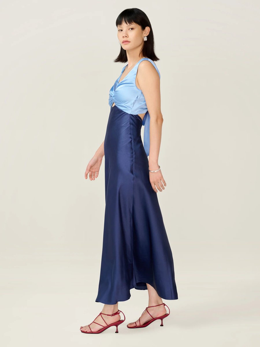OMNES Maggy Dress in Blue and Dark Blue - 2