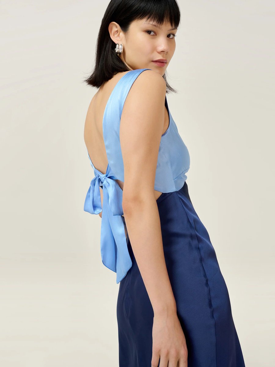 OMNES Maggy Dress in Blue and Dark Blue - 4