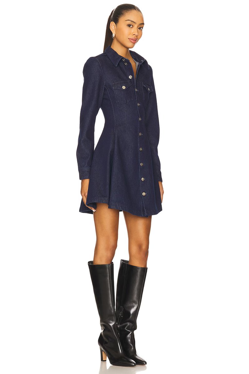 revolve Long Sleeve Mini Shirt Dress - 2