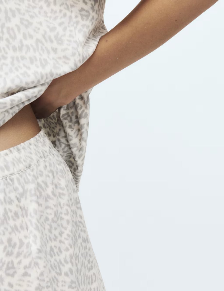 Marks & Spencer M&S Soft Touch Printed Revere Shortie Set Grey Mix - 3