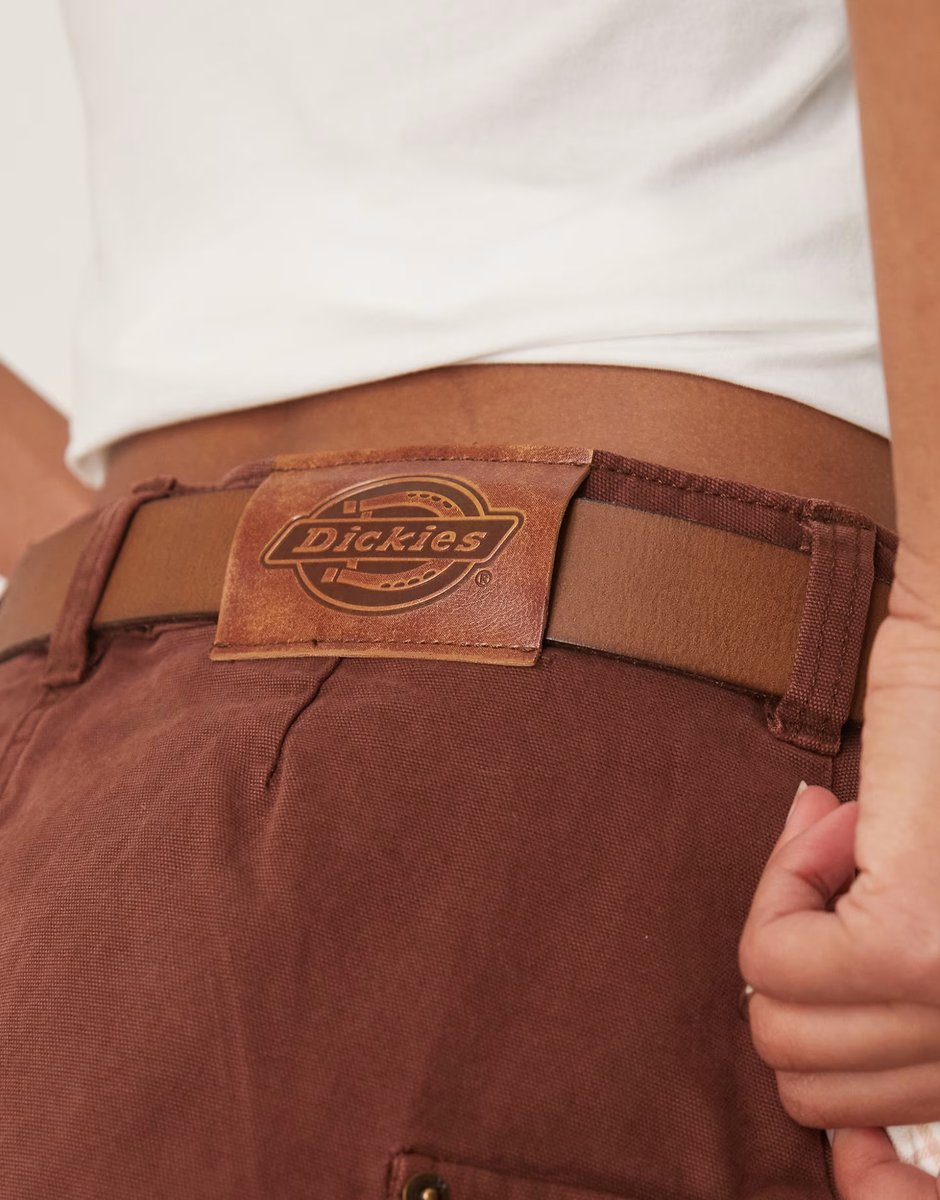 ASOS Dickies river ranch western mini skirt in cappuccino brown - 2