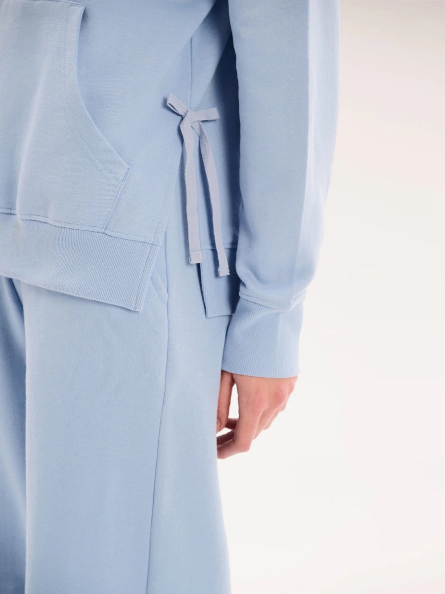 OMNES Tie Pullover Hoodie in Light Blue - 3