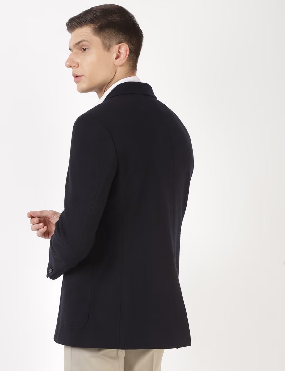 Marks & Spencer M&S Regular Fit Premium Jersey Blazer Navy - 3