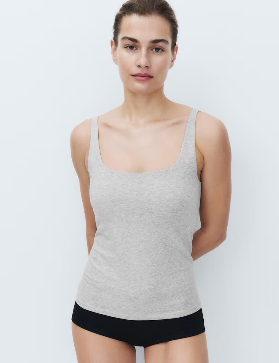 Marks & Spencer M&S Secret Support™ Scoop Neck Bra Vest Grey Marl