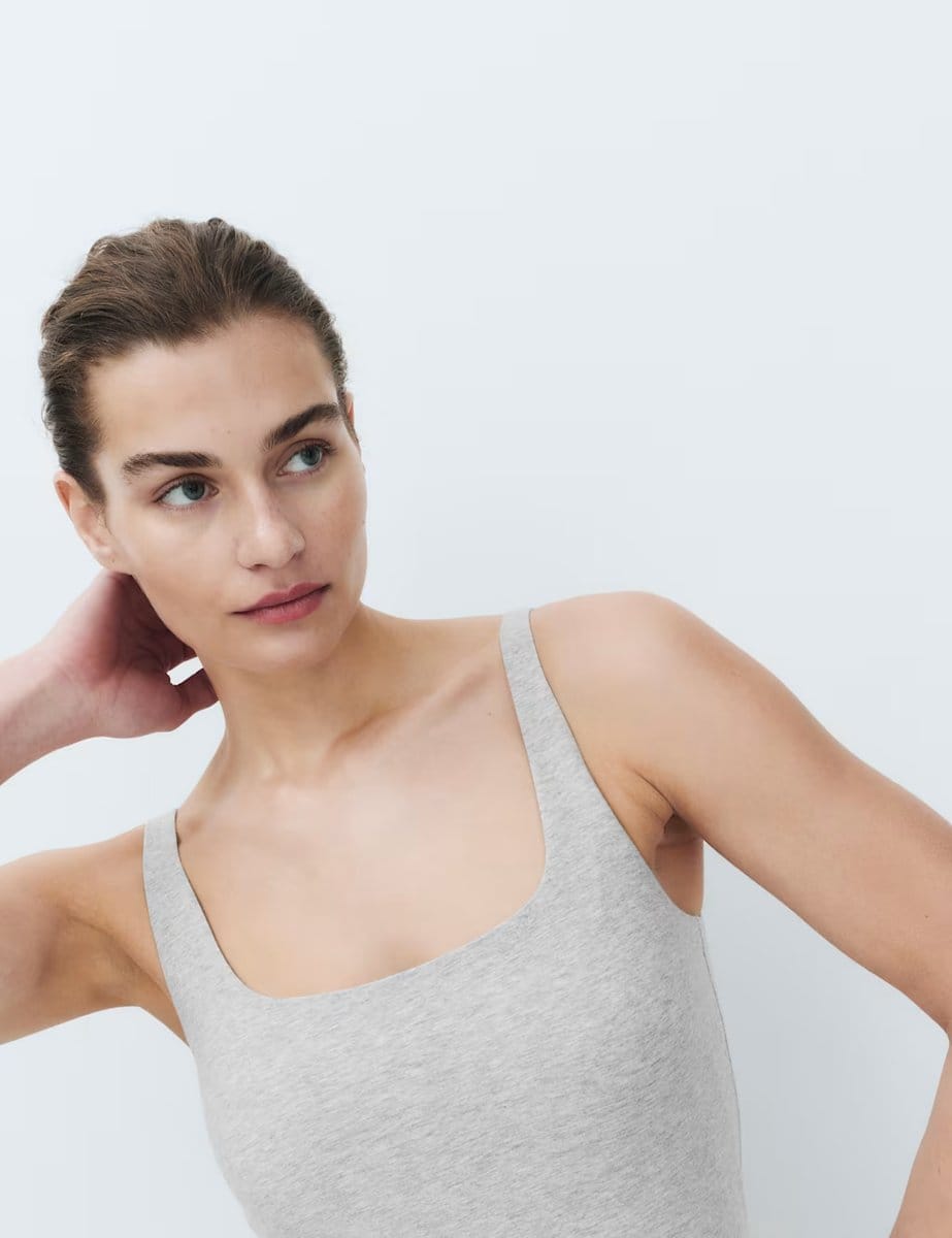 Marks & Spencer M&S Secret Support™ Scoop Neck Bra Vest Grey Marl - 4