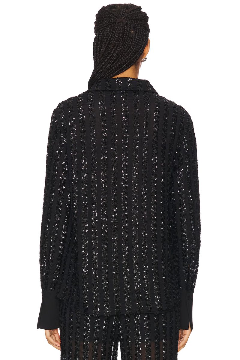 revolve Striped Sequin Long Sleeve Blouse - 3