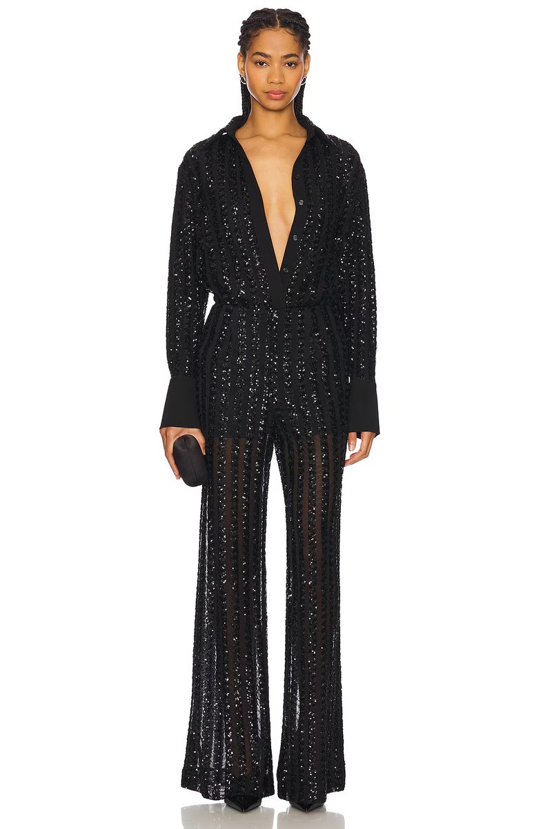 revolve Striped Sequin Long Sleeve Blouse - 4